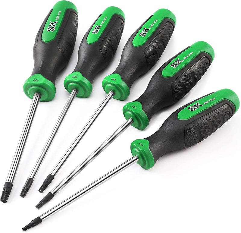 SK 5-Piece Star Screwdriver Set, Magnetic Screwdriver Set, S2 Steel, SureGrip Handle - Image 1